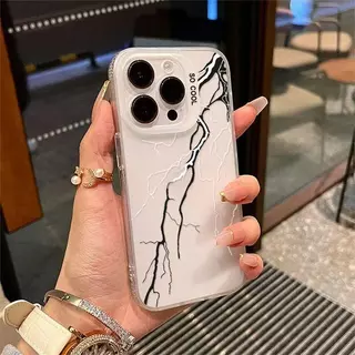 🔥ส่งจากไทย🔥แนวโน้มแฟชั่นฟ้าผ่า เคส IPhone 15 11 13 14 เคส 16Pro Max XR พสัส13 12 Pro 7 8 Plus SE X Xs Max Hard Case