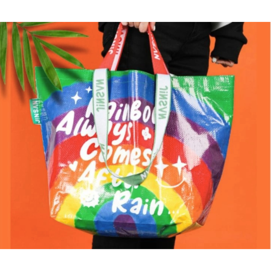 กระเป๋ากระสอบ Shopping Bag / Woven Bag ถุงช้อปปิ้งกันน้ำ สะพายไหล่และถือ กระเป๋าช้อปปิ้ง น้ำหนักเบา