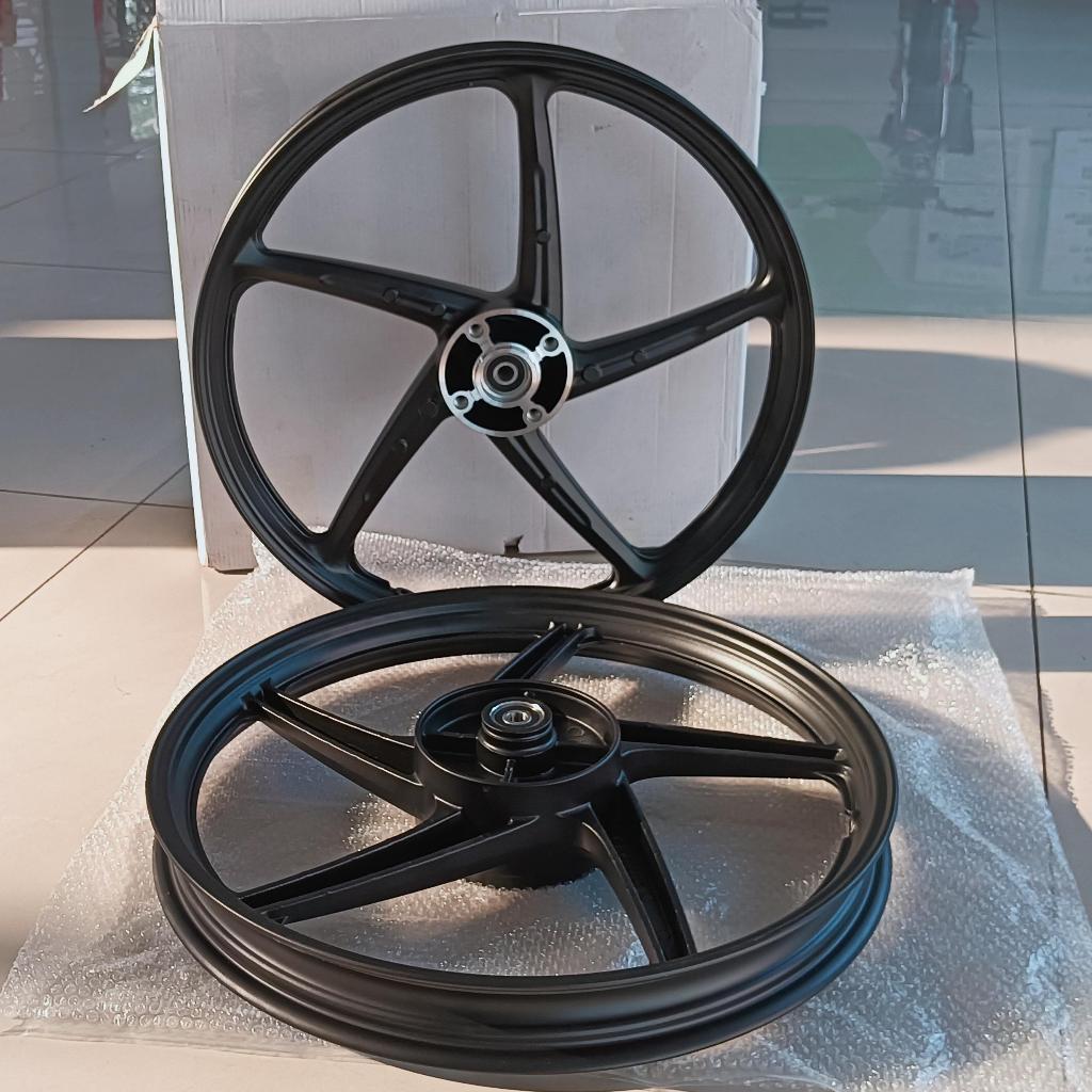 5ก้าน ล้อแม็ก wave125S  เวฟ125s หน้าดิสหลังดั้ม ขนาด 1.4×17-1.6×17  ราคาสินค้าต่อ 1คู่ มาพร้อมลูกปืน wave125s