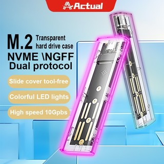 Actual M.2 NVME SSD Case Enclosure 10Gbps USB 3.2 Gen 2 x 2 PCIE NVME อะแดปเตอร์พัดลมระบายความร้อน