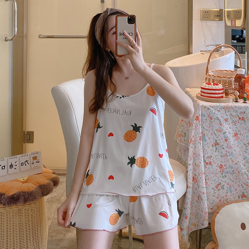 💫Polar Night💫pajamas set ลายการ์ตูน หลากหลายสไตล์ ชุดนอนแฟชั่น เสื้อกั๊ก สไตล์สาวหวาน สายเดี่ยว ทรงหลวม คุณภาพดี - รูปที่ 2