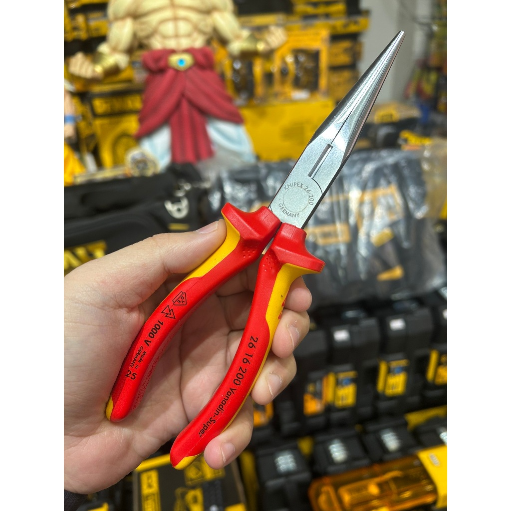 KNIPEX คีมปากแหลม 8 นิ้ว ด้ามบาง/ด้ามหนา/ด้ามกันไฟฟ้า No.2611200/2612200/2616200 - รูปที่ 2