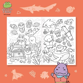 สมุดภาพระบายสี ขนาด A4 ลาย Jessie Frog : Trip to the Animal World