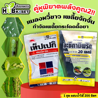 ชุดคู่หูพิฆาตพลังคูณ2 เท็ปเปกิ+อะซีทามิพริด ตราไก่ 50กรัม+100กรัม (ฟลอนิคามิด+อะซีทามิพริด) เพลี้ยกระโดด แมลงหวี่ขาว