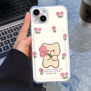 ซองใส่บัตรรูปถ่ายแบบใสสำหรับ เคส For iPhone 11 13 16 17 15 14 12 Pro Max XR 7 8 Plus XS Max เคสไอโฟน 11 คสซิลิโคนแบบใส