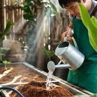 ขุยมะพร้าว+ล้างสาร (Coco Peat pH 5.5-6.5) 🏝 +ไตรโคเดอร์มา (5Kg.) พร้อมใช้ทันทีไม่ต้องแช่เพิ่ม