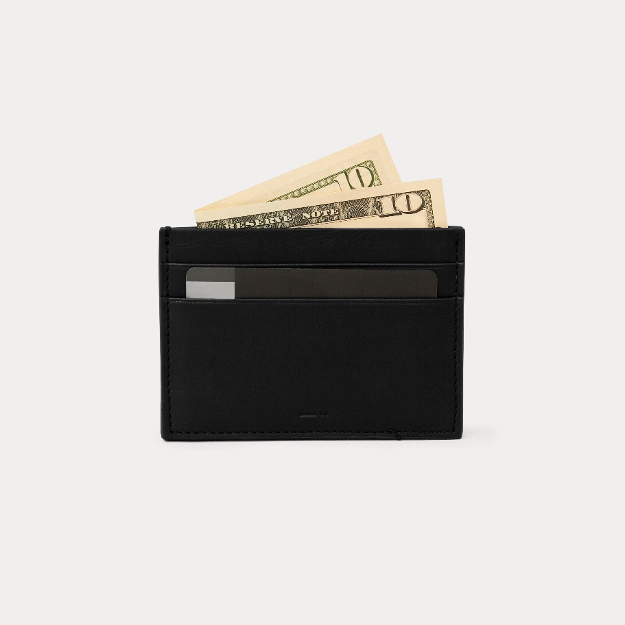 dashbrand DA08 Card Wallet – Black กระเป๋าหนังแท้ สีดำ (Minimal Leather Bag - New)
