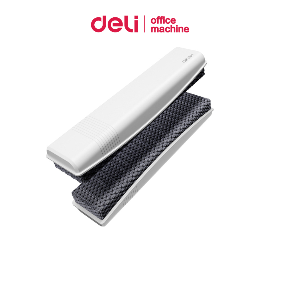 Deli แปรงลบกระดาน แปรงไวท์บอร์ด แม่เหล็กในตัว ผ้าใย 3 มิติ ขนาดพอดีมือ เช็ดสะอาด Whiteboard Eraser