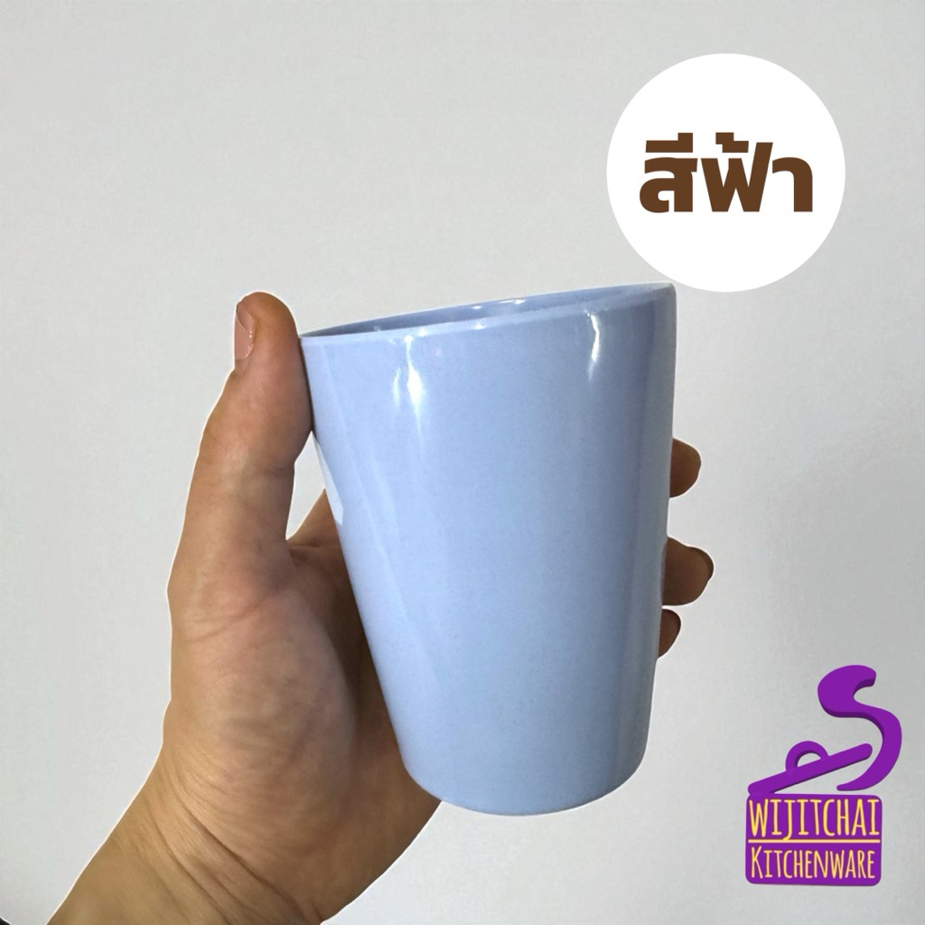 แก้วน้ำเมลามีน ตรามือ (Unica) C993-3 แก้วน้ำ ถ้วยน้ำ ขนาด 3 นิ้ว สีขาว สีฟ้า สีชมพู - รูปที่ 3