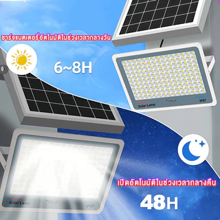 💡รับประกัน30ป💡 ไฟโซล่าเซลล์ หลอดไฟโซลาเซล์ Solar Light เซ็นเซอร์ ไฟสปอตไลท์ แสงสีขาว ป้องกันฟ้าผ่า โซล่าเซล กันน้ำ กันฝุ