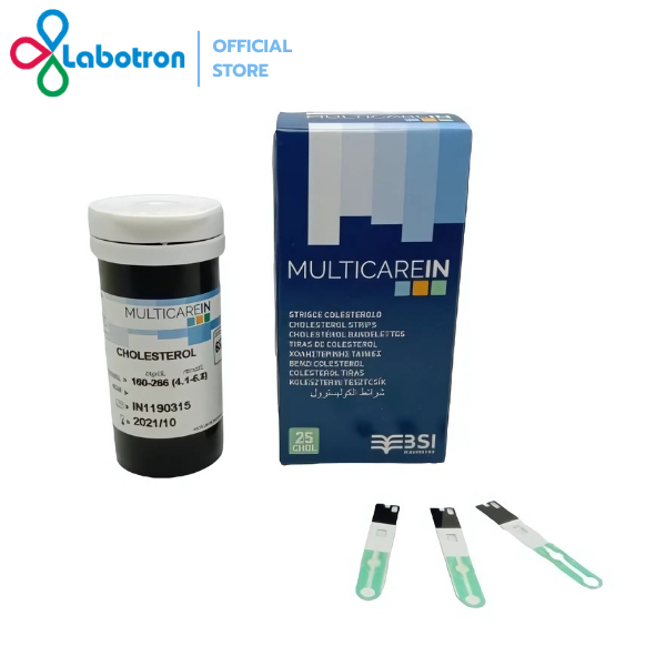 แถบตรวจระดับไขมัน Cholesterol ในเลือด 25 แถบ/กล่อง MultiCare In