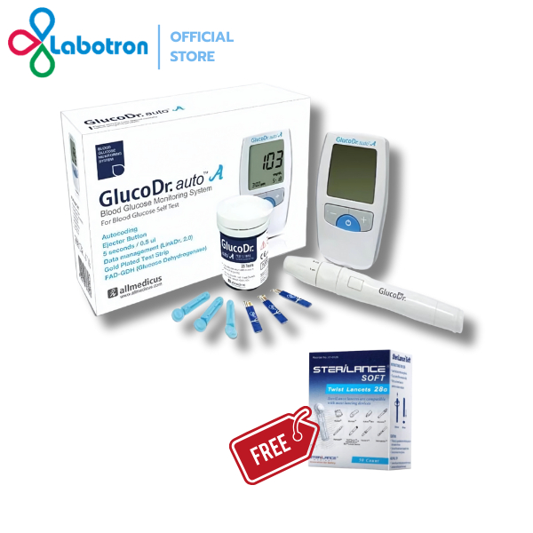 GlucoDr. Auto รุ่น AGM4000 เครื่องตรวจน้ำตาลในเลือด ชุดตรวจเบาหวาน (แถมฟรีเข็ม 100 ชิ้น)