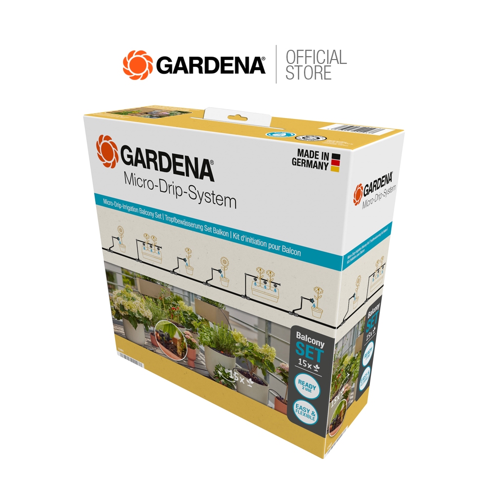GARDENA ชุดรดน้ำต้นไม้ 15 กระถาง ขนาด 4.6 มม. (3/16") (13401-20)