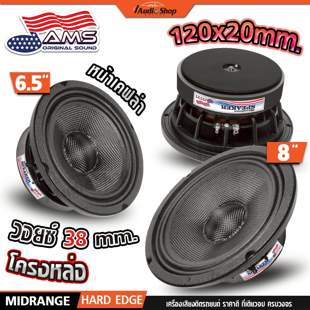 ลำโพงเสียงกลาง ดอกลำโพง ลำโพงรถ 6.5นิ้ว 8นิ้ว โครงหล่อ ลำโพง DIY 612V38 812V38 iaudioshop