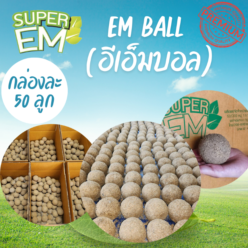 50 ลูก EM ball (อีเอ็มบอล) บำบัดกลิ่น บำบัดน้ำเสีย
