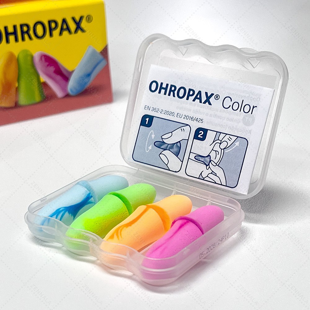 โฟมอุดหู ปลั๊กอุดหู EAR PLUG Ohropax color 4 pairs แพ็ค 4 สี (ชมพู-ส้ม-เขียว-ฟ้า) ปลั๊กอุดหูกันเสียง ปลั๊กอุดหูลดเสียง - รูปที่ 2
