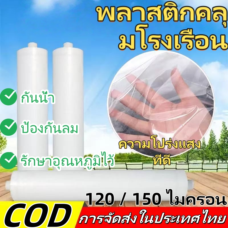 Field selection พลาสติกคลุมโรงเรือน พลาสติกใส พลาสติกโรงเรือน ฟิล์มPE กันฝน Green House หนา 120 ไมครอน UV7% โรงเรือนแคคต