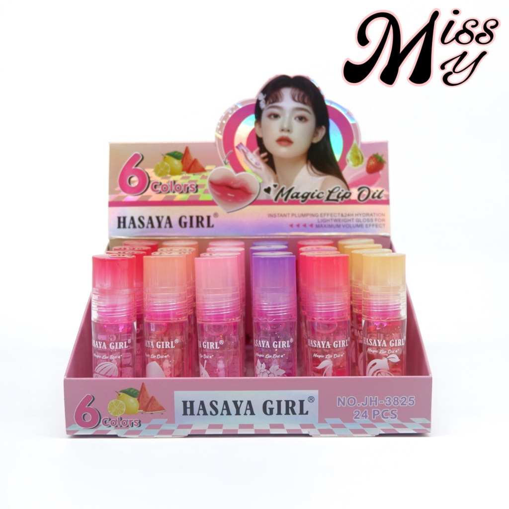 {24แท่ง} Hasaya Girl Fruity Magic Lip Oil ลิปออยล์มีสี เนื้อชุ่มฉ่ำ เนียนนุ่ม กลิ่นผลไม้ no.JH-3825