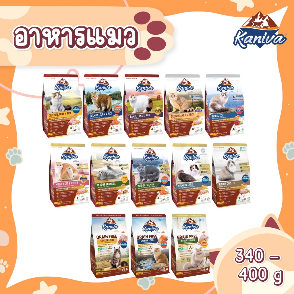 Kaniva (340-400 G.) อาหารแมวชนิดเม็ด เหมาะกับน้องแมวทุกสายพันธุ์