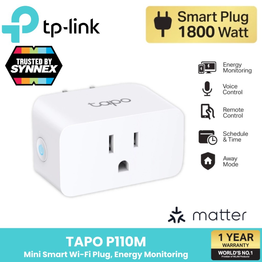Tapo P110M Mini Smart Wi-Fi Plug, Energy Monitoring (ปลั๊กไฟอัจฉริยะ)