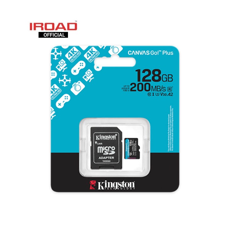 IROAD Kingston 128GB เมมโมรี่ microSD รุ่น Canvas Go! Class 10 เมมโมรี่การ์ดความเร็วสูง สำหรับกล้องว