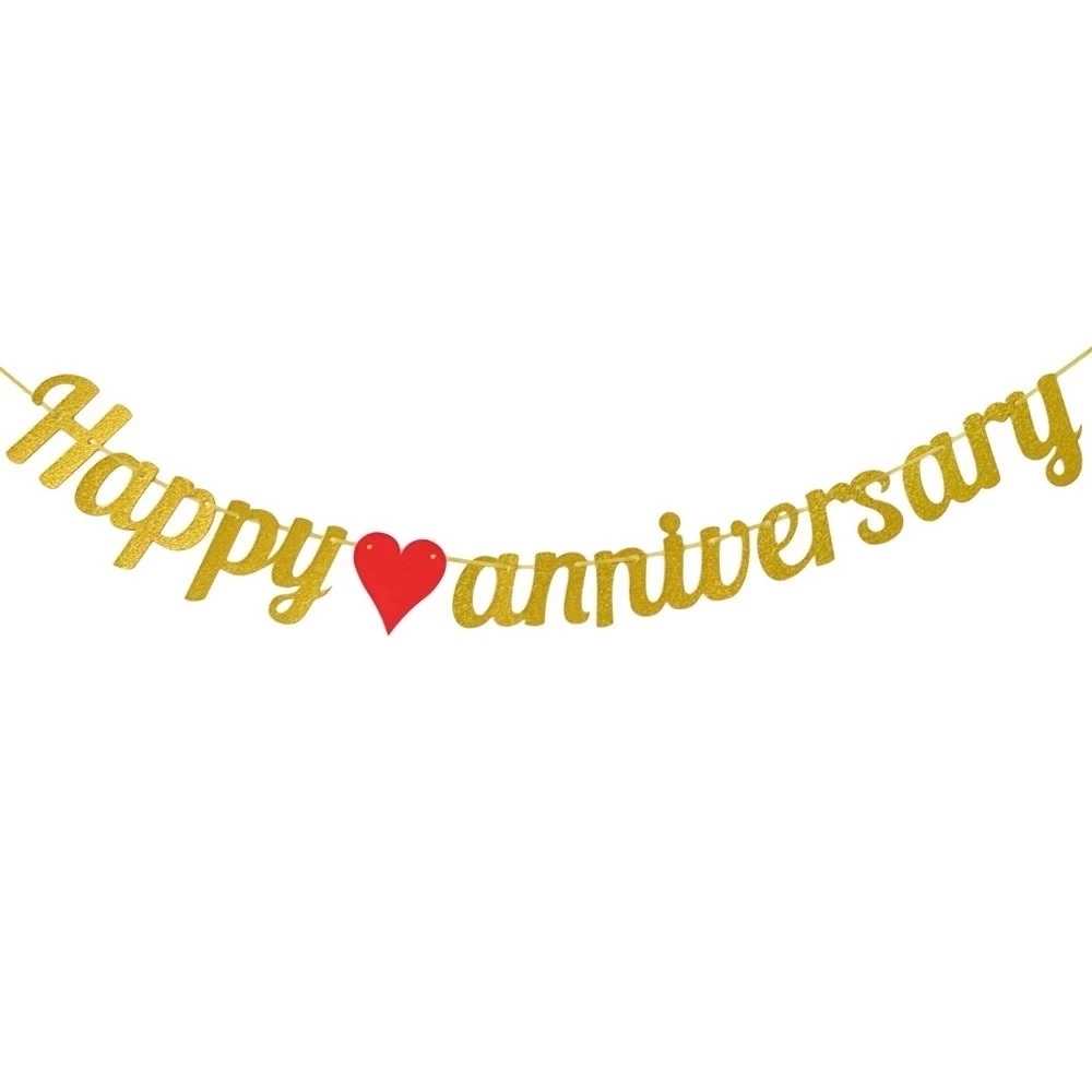 happy anniversary Banner flag ป้ายวันครบรอบ