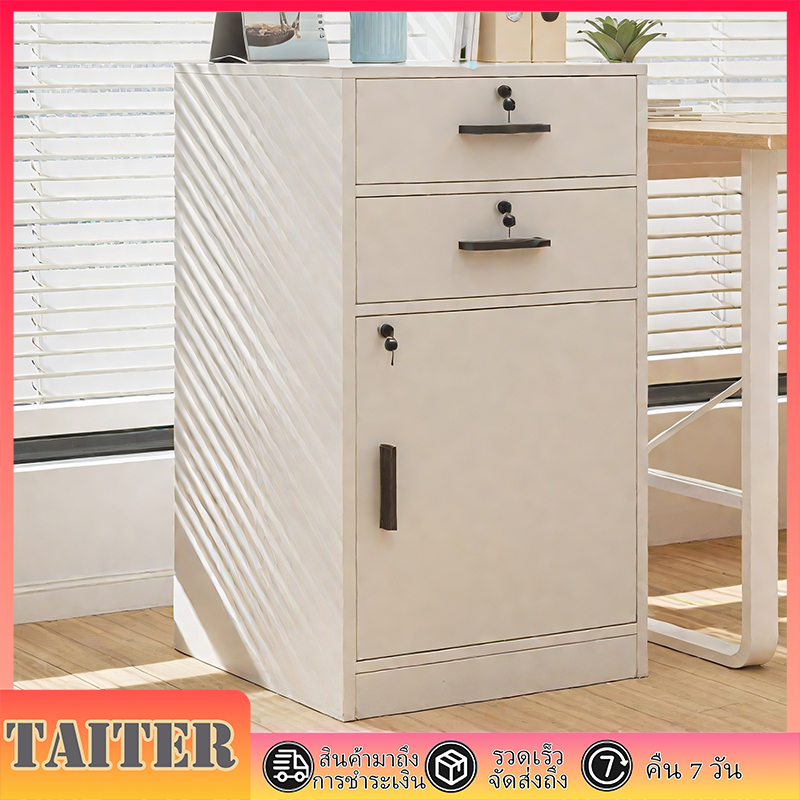 【Taiter】ตู้เก็บเอกสารไม้ ตู้เก็บของแข็งแรง ทนทาน 40x39x85 ซม พร้อมลิ้นชักหลายบานและระบบล็อคมั่นใจ ใช้ในออฟฟิศหรือที่บ้าน