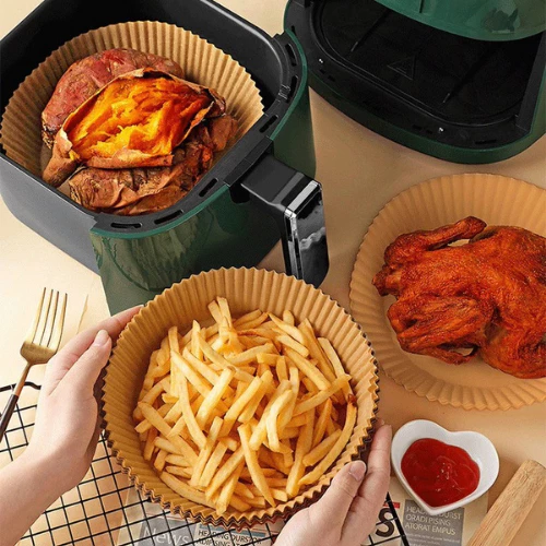 🍟 กระดาษรองหม้อทอด Airfryer (30/50/100 แผ่น) แบบใช้แล้วทิ้ง กันน้ำมัน ไม่ติดอาหาร ทรงกลม ทรงเหลี่ยม thumbnail 3