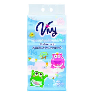 กระดาษทิชชู่เช็ดหน้าวีวี่ Vivy รุ่น Good Day 170 แผ่นคู่ 2 แพ็ค 10 ห่อ