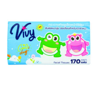 กระดาษทิชชู่เช็ดหน้าวีวี่ Vivy รุ่น Good Day 170 แผ่นคู่ 2 แพ็ค 10 ห่อ
