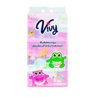 กระดาษทิชชู่เช็ดหน้าวีวี่ Vivy รุ่น Good Day 170 แผ่นคู่ 2 แพ็ค 10 ห่อ