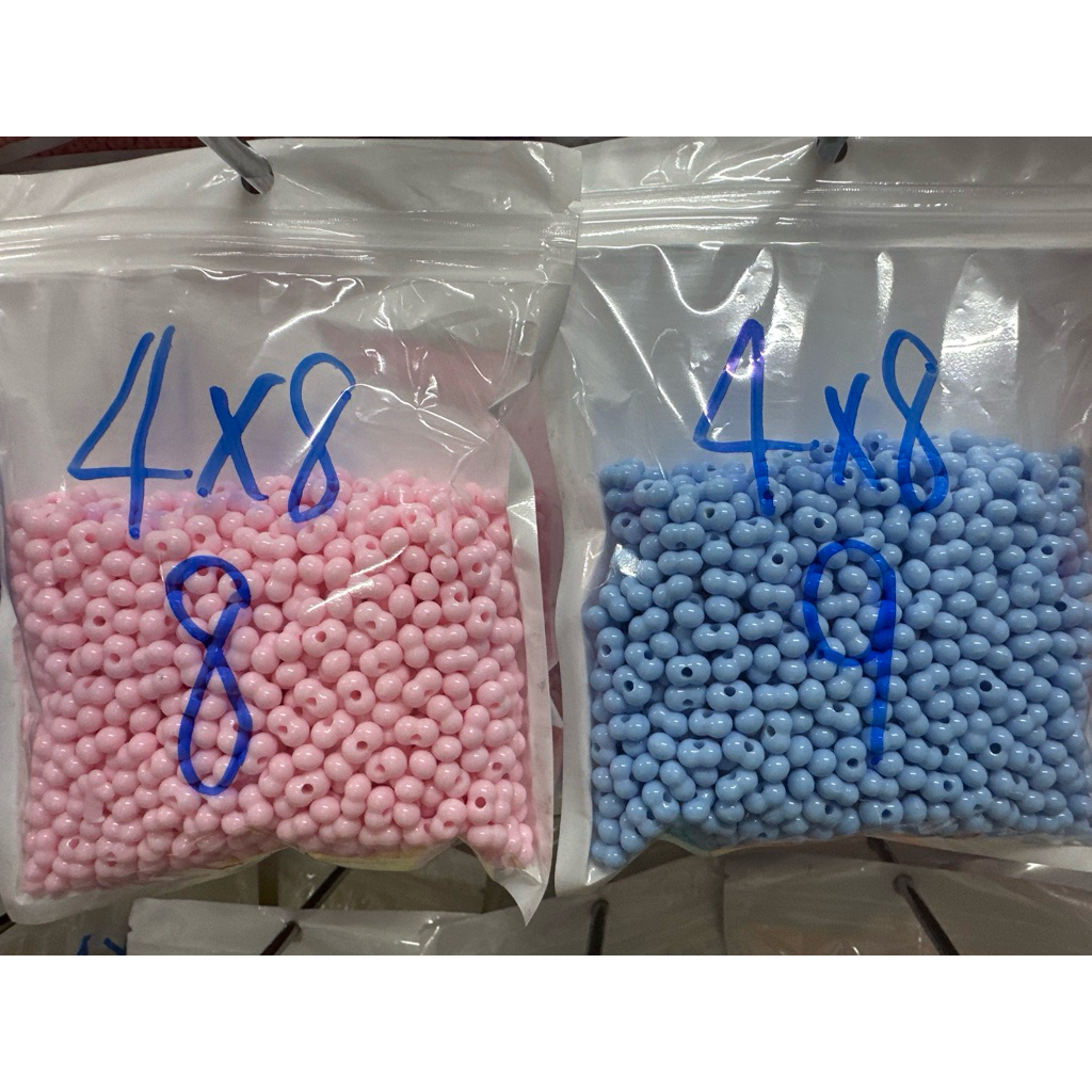 ลูกปัดถั่วลิสงอะคริลิคสีทึบสีใสสีรุ้งมี4*8มิล❌ลดล้างสต๊อกหมดล้วหมดเลยจร้า