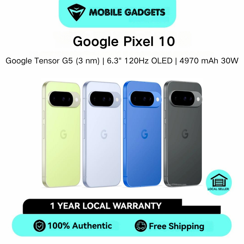 Google Pixel 10 【1 Nano-SIM + 1 eSIM】| Google Tensor G5 (3 nm) | 6.3" 120Hz OLED 1080 x 2424 pixels | 4970 mAh 30W