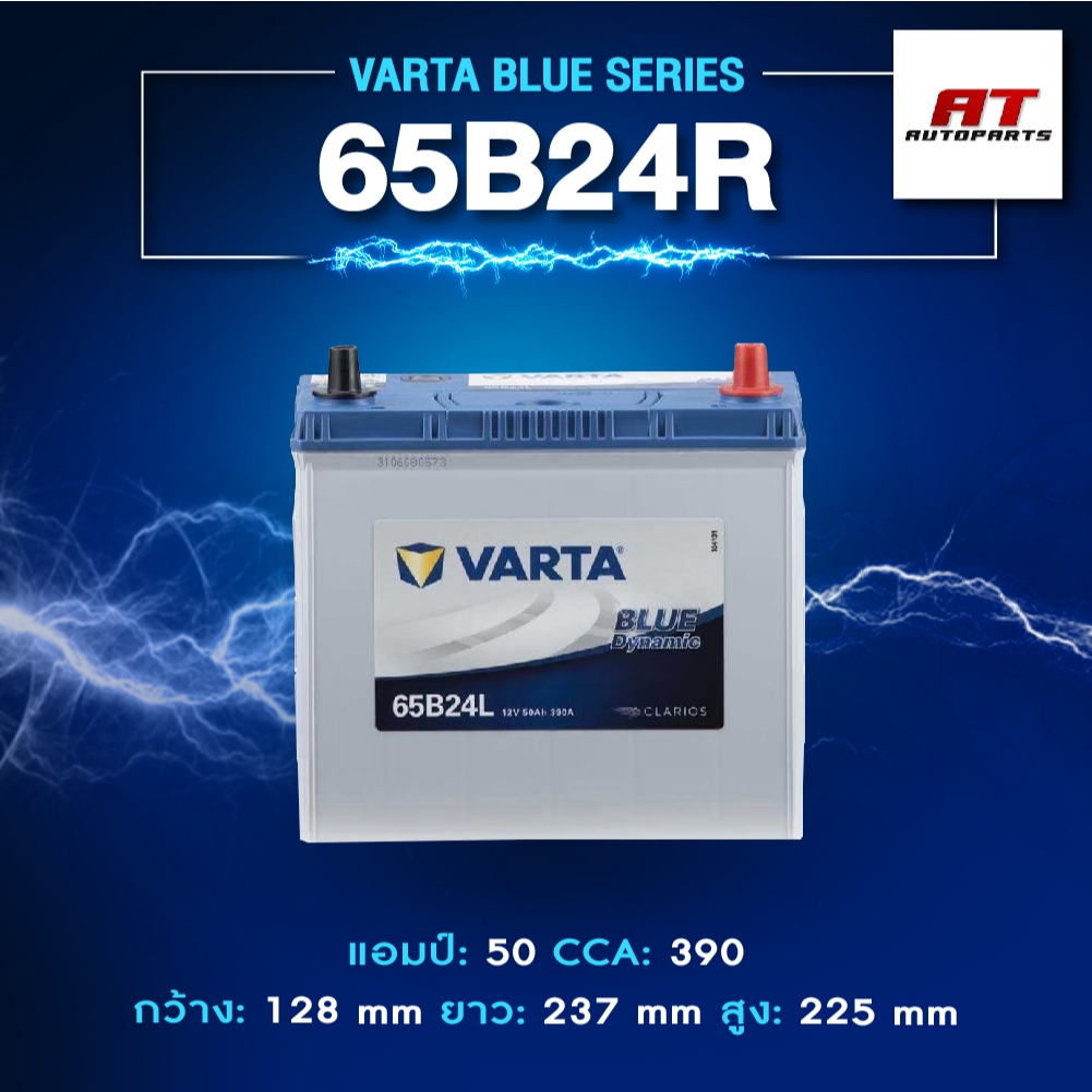 แบตเตอรี่ Battery VARTA รุ่น 65B24R/L Blue Dynamic แบตเตอรี่แห้ง (ไม่ต้องดูแลน้ำกลั่น)