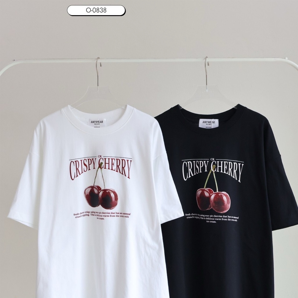 เสื้อยืดโอเวอร์ไซร์  oversize cotton 100%  คอกลม แขนสั้น  งานป้าย Anywere