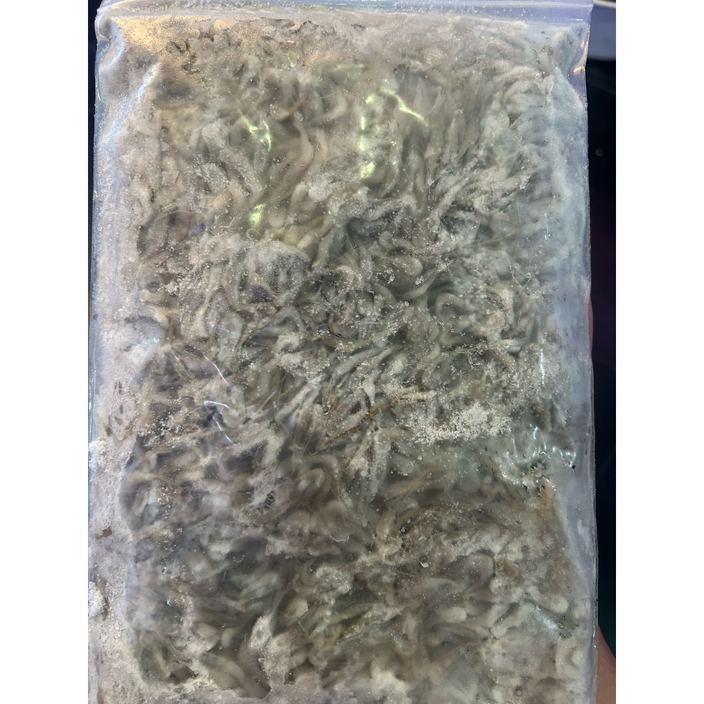 กุ้งฝอยแซ่แข็ง อาหารสำรับปลามังกร และ ปลากินเนื้อ ขนาดถุงละ500g