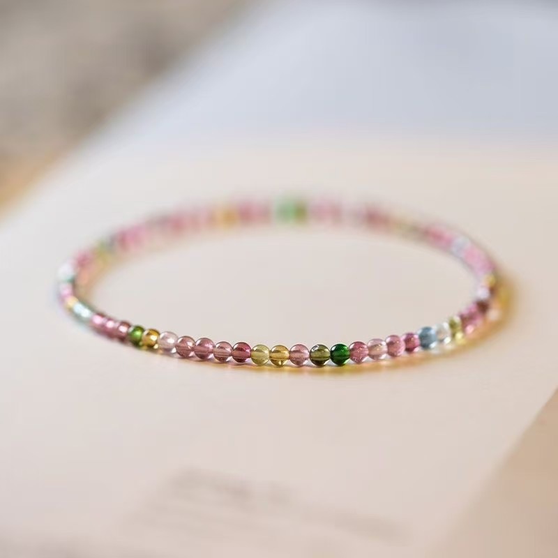 กำไลหินมงคล ทัวร์มาลีน 7 สี เรียกทรัพย์ ความสุข ความสมดุล ดึงดูดโชคลาภ ความรัก และความสุข ดีไซน์เม็ดเล็กหรู เสริมดวง