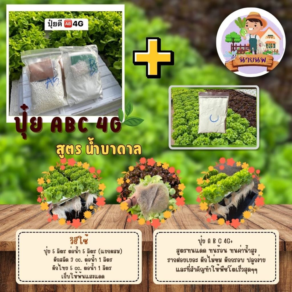 ปุ๋ยน้ำABC 4G+ ปุ๋ยab สำหรับปลูกพืชทางน้ำ เหมาะ กับน้ำบาดาล ได้ทั้งABC N.3