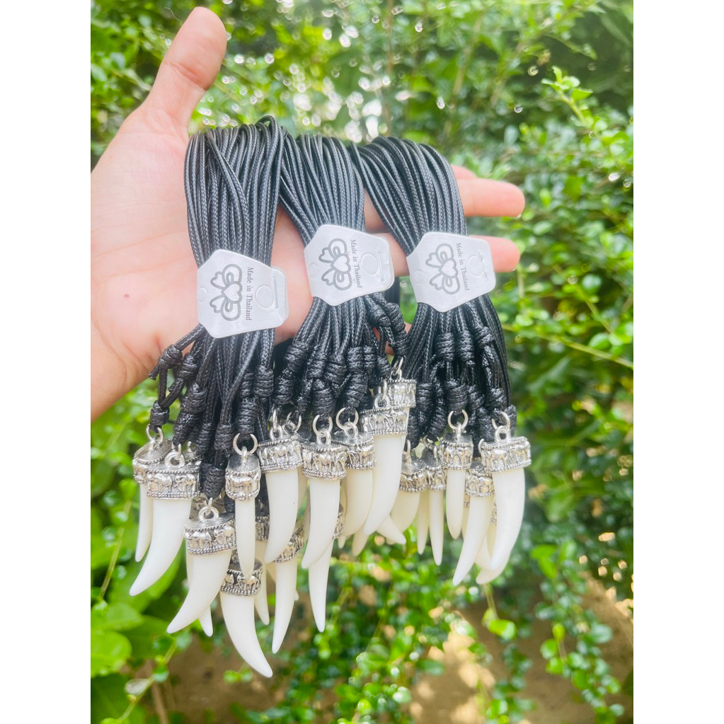 สร้อยคอเชือกคอตตอลจี้งาเรซิ่น1psc