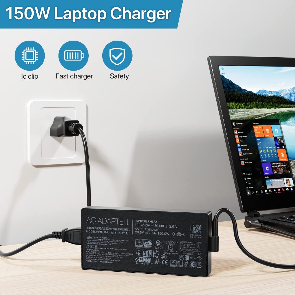 For HP สายชาร์จโน๊ตบุ๊ค อะเเดปเตอร์ ADAPTER 20V7.5A 150W 4.5*3.0mm Notebook Adapter power line สายไฟ - รูปที่ 2