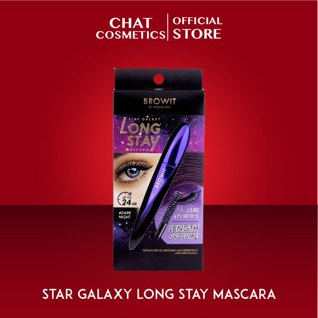 บราวอิท บาย น้องฉัตร สตาร์ กาแล็กซี่ ลองสเตย์ มาสคาร่า #ดาร์กไนท์ Browit Star Galaxy Long Stay Mascara 8g.