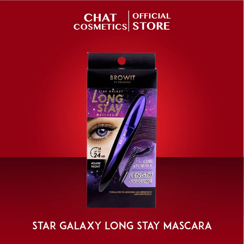 บราวอิท บาย น้องฉัตร สตาร์ กาแล็กซี่ ลองสเตย์ มาสคาร่า #ดาร์กไนท์ Browit Star Galaxy Long Stay Mascara 8g.