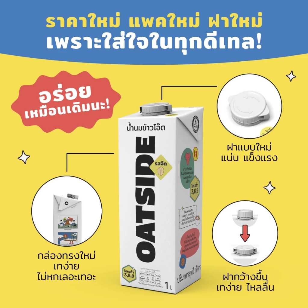 OATSIDE โอ๊ตมิลค์ รสจืด 1L (6กล่อง/ลัง) thumbnail 4