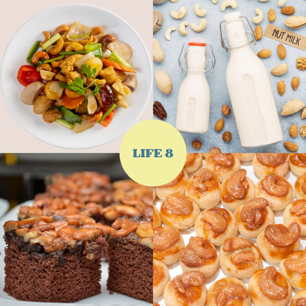 LIFE 8 เม็ดมะม่วงหิมพานต์ครึ่งซีก อบธรรมชาติ ไม่ใส่เกลือ Cashew nuts 200 g. ราคา ถูกที่สุด ดีลบีเคเค แกลเลอรีภาพที่ 4