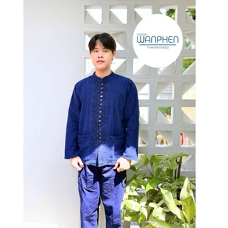 เสื้อหม้อห้อมกระดุมกะลา 15 เม็ดแขนยาว หม้อห้อมแท้จากจ.แพร่