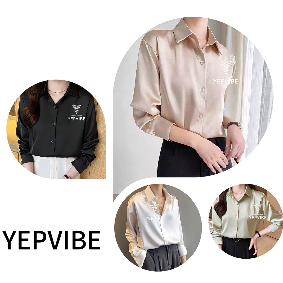 พร้อมส่ง เสื้อเชิ้ต แขนยาว คอปก ผ้าซาติน ลื่นๆ ใส่สบายมาก ดีไซน์เว้าเอว ทรงสวยเก๋มาก แมทซ์ได้กับทุกลุคทุกสไตล์ ราคา ถูกที่สุด ดีลบีเคเค รูปภาพหลัก