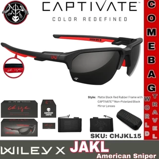 แว่นกันแดดWileyX JAKL American Sniper Brand Captivate แว่นตานิรภัยป้องกันแสง UV สำหรับการยิงปืนและกิจกรรมกลางแจ้ง ของแท้
