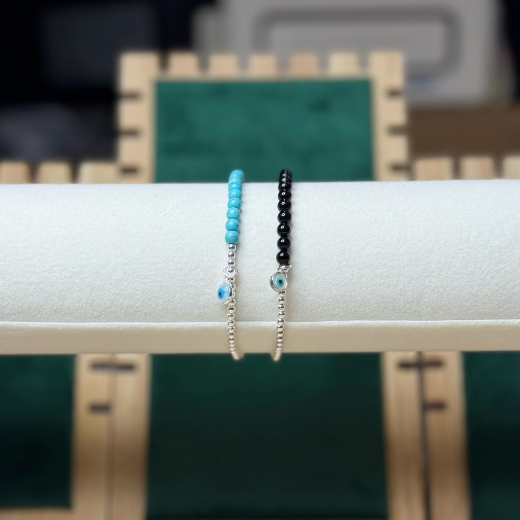 กำไลเงินแท้หินนำโชค(evil eyes)