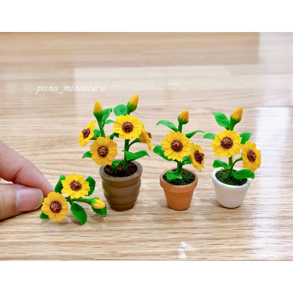 ดินปั้นดอกทานตะวันจิ๋ว แบบช่อ และแบบกระถาง ราคา/ชิ้น