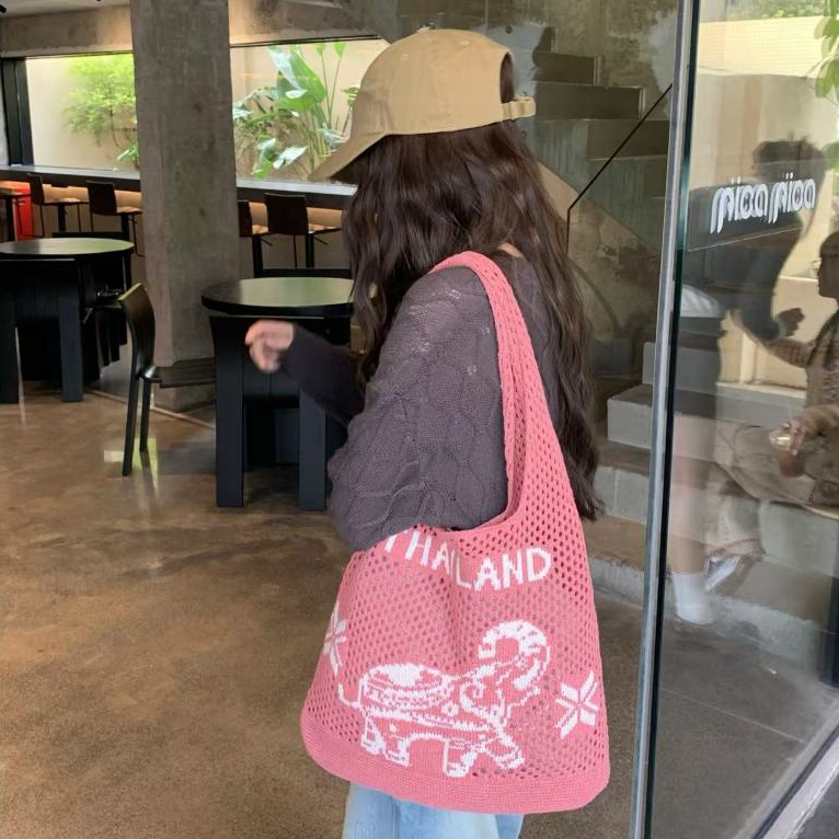 B171)กระเป๋าสานช้าง ของใหม่กระเป๋าสะพาย สีโดปามีน เหมาะแก่การถ่ายรูป (จัดส่งจากกรุงเทพ) - รูปที่ 5